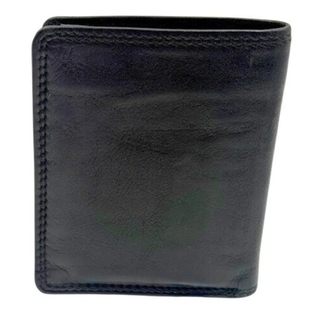 Spaghetti Western Black Leather Bifold Wallet‎ Supple leather NWT